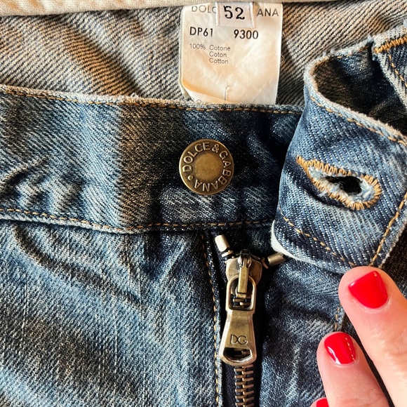 VINTAGE Dolce & Gabbana Blue Lampo Relaxed Jeans Size 52 IT.  Fits like a US 36 - Picture 6 of 15